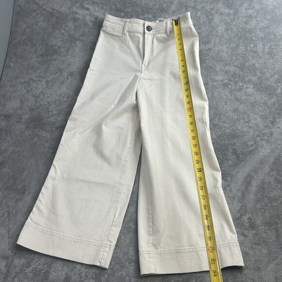 H&M Wide Leg Pants Womens 6 Beige High Rise Office Pleated Trousers Classic 25” - Picture 3 of 13